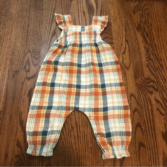 Angel Dear Other - NEW Angel Dear Fall Plaid Ruffle Overalls